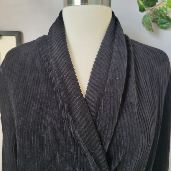Gudrun Sjoden Velvet Velour Wrap Cardigan Blouse Black S - Picture 3 of 14